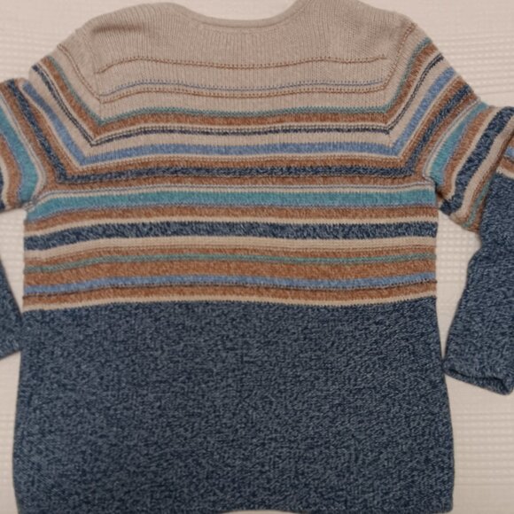 L. L. Bean Knit Striped Button Front Cardigan Sweater - Picture 2 of 5